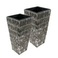 thumbnail image 3 of Sunnydaze Hyacinth 11" x 11" x 24" Square Fog Poly-Wicker Planter with Liner, 3 of 8