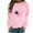 QR1-Pink, variant on VKOYWKM Womens Breast Cancer Awareness Shirts Pink Ribbon Print T-Shirts Long Sleeve Breast Cancer Survivor Tops Fall Crew Neck Pullover Tees