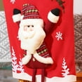 thumbnail image 5 of Christmas Chair Back Cover for Dining Room, Santa Claus Fabric Reindeer Dinner Chairs Cover, Chair Protector Slipcovers for Holiday Party Decor （1pc）, 5 of 7