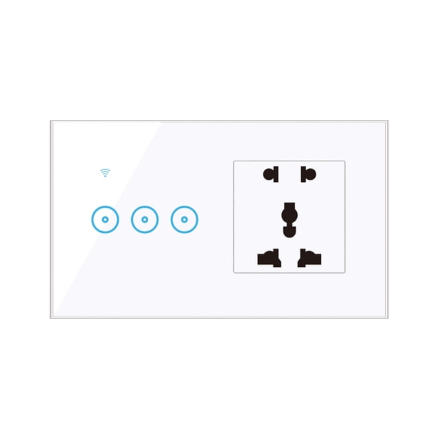 Yeacher Prise Murale Intelligente Wi-Fi 95-250V avec Interrupteur Tactile à 3 Niveaux Smart Life APP Télécommande, Commande Vocale, Commande Tactile Compatible avec Alexa Google Assistant Interrupteur Intelligent Wi-Fi Prise