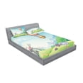 thumbnail image 2 of Ambesonne Abstract Fitted Sheet & Pillow Sham Set, Candy Houses and Lollipop, Full, Multicolor, 2 of 2