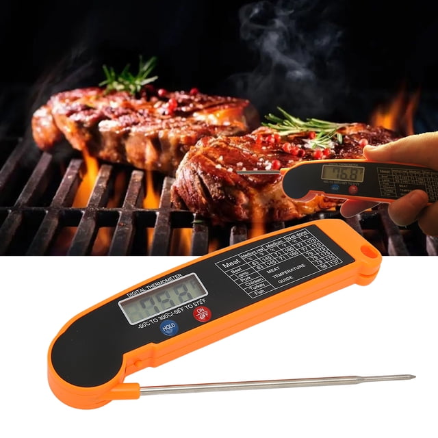 Digital Read Meat Folding Probe Backlight BBQ Meat For Kitchen, Outdoor Grilling And BBQ