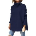 thumbnail image 2 of Suéter con manga de murciélago, suéter de cuello alto de gran tamaño para mujer Suéter de cuello alto para mujer Suéter de cuello alto de gran tamaño Durabilidad probada en el tiempo, 2 of 4