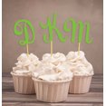thumbnail image 1 of Darling Souvenir Custom Initials Wedding Cupcake Toppers Personalized Party Dessert Decorations - Pack Of 20, 1 of 3