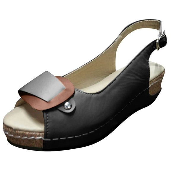 Mostsola Womens Peep Toe Sandals Platform Wedges with Ankle Strap Comfortable Summer Sandals