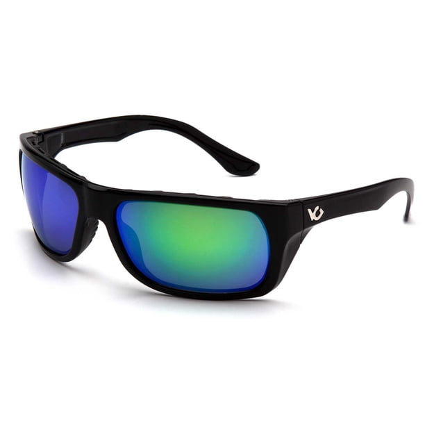 Pyramex Black Frame/ Polarized Green Mirror Lens