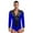 Blue, variant on Raenseen Men's Sparkly Rhinestones Latin Dance Shirt Leotard V Neck Long Sleeve Figure Skating Black M