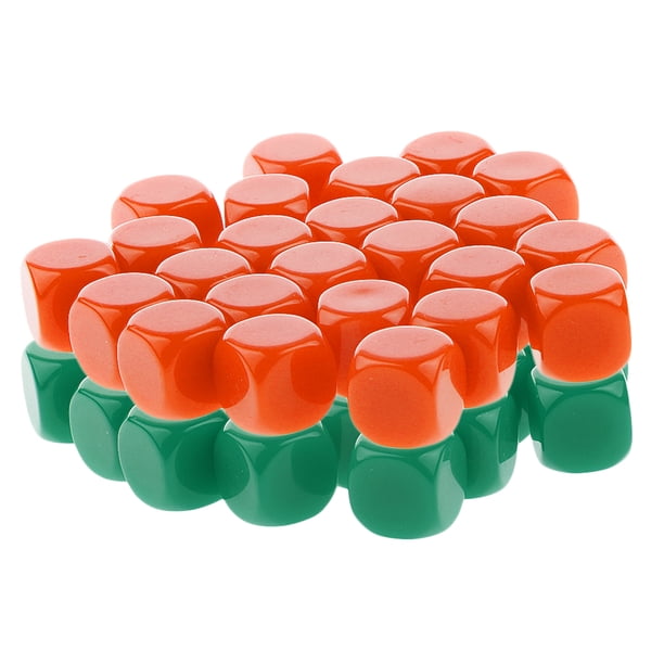 Dados en Blanco Opacos Sunnimix 50 Piezas D6 Naranja Verde