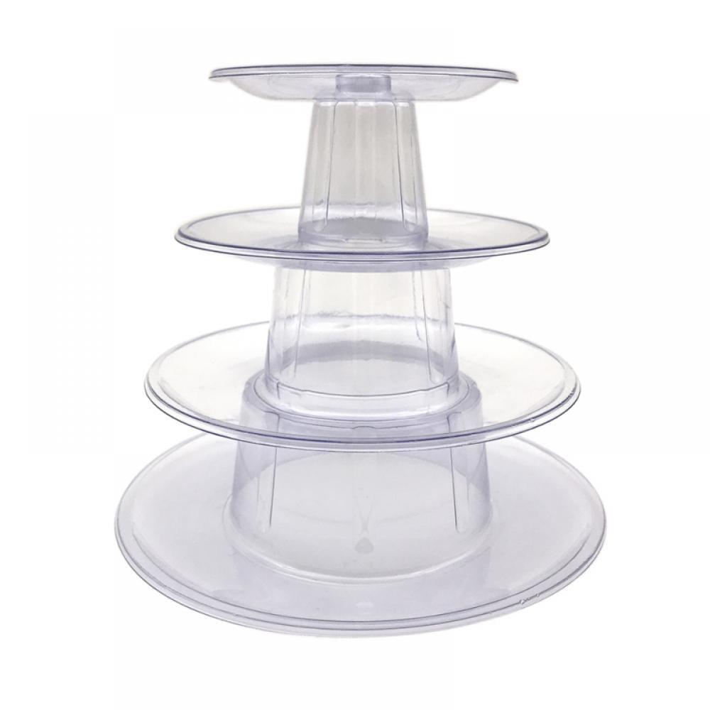 Macaron Cupcake Stand Round Clear Tower for Weddings and Party Displays 