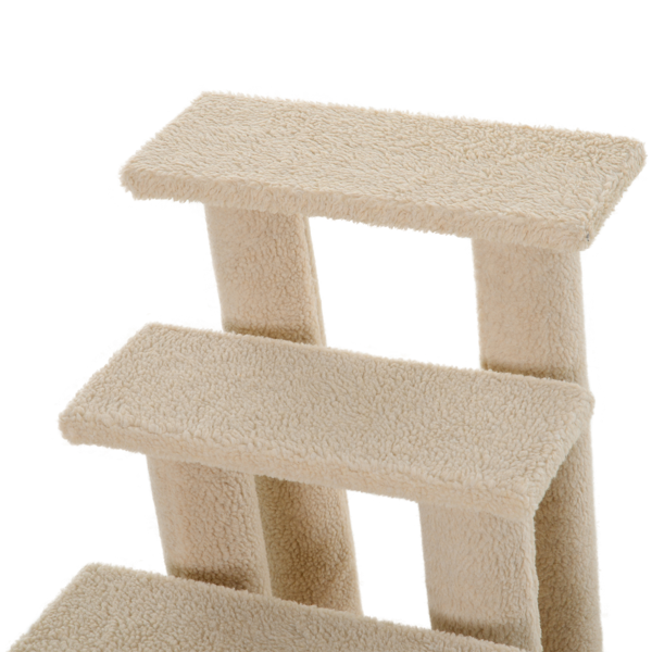 4-Step Cat Scratching Post Steps - 8 Scratch Posts, Berber Fleece & Particle Board, 44lbs Capacity, Portable for Cats