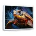 thumbnail image 2 of Designart "Abstract Art Representing A Turtle'S Aquatic Journey" Animals Turtle Floater Framed Canvas Wall Art, 2 of 5