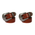 thumbnail image 2 of Maytalsory Sturdy And Fashionable PU Leather Belt Suitable For Men And Women Long Fashion Embossed Pattern Rivet Belt Long flower brown 120cm 2Set, 2 of 6