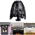thumbnail image 5 of Naturalour Halloween Decorations Indoor, Black Lace Decors, Including Spider Web Fireplace Mantel Scarf Cover,Spiderweb Round Lace Table, 5 of 5