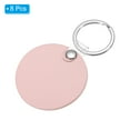 thumbnail image 3 of Uxcell Leather Keychain Blanks, 8 Pack Round PU Leather Key Fob with Key Rings, Pink, 3 of 6