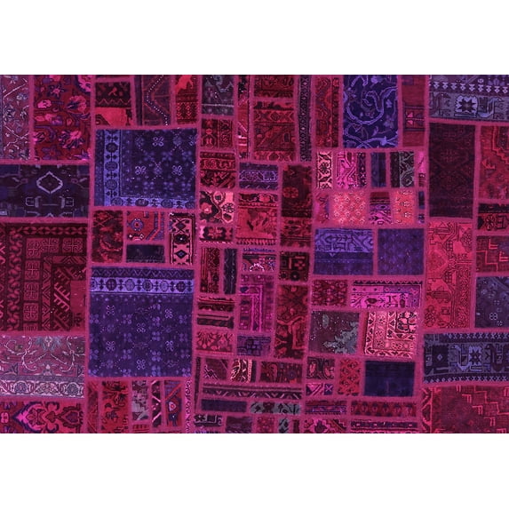 Ahgly Company Indoor Rectangle Oriental Pink Modern Area Rugs, 5' x 7'