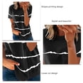 thumbnail image 4 of Women Short Sleeve T Shirt, Stripes Pattern Breathable Round Neck Summer Short Sleeve T Shirt Skin Friendly For Shopping ANGGREK Otros, 4 of 5