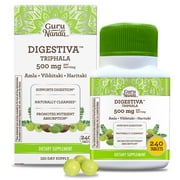 GuruNanda Digestiva Triphala Dietary Supplement Infused with Amla, Vibhitaki, and Haritaki for Digestion Cleansing - 500mg
