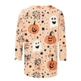 thumbnail image 6 of Tqyyweavej Womens Halloween 3/4 Sleeve Crew Neck Shirts Plus Size Fall Halloween Funny Graphic Top Loose Fit Spooky Season Tees S-5XL, 6 of 6
