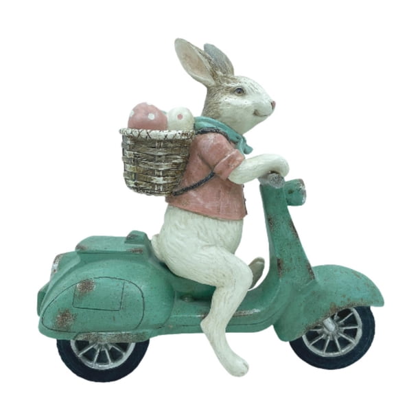 Estatua de conejo Strade Fareast Limited decoración de Pascua figura de conejo divertida 19 cm x 17,5 cm