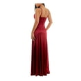 thumbnail image 2 of CITY STUDIO Womens Burgundy Slitted Spaghetti Strap Full-Length Formal Fit + Flare Dress Juniors 1, 2 of 4