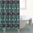 thumbnail image 4 of Green Christmas Reindeer and Snowflake Pattern Shower Curtain 84"x72" ,Bathroom Decorative Shower Curtains Set with 12 Hooks,Modern Waterproof Washable Shower Curtain, 4 of 6