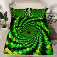 thumbnail image 2 of Homewish Chic Rectangle Abstract Full Size Sheets, Futuristic Swirl Spiral Bed Sheets, Teens Kids Boys Girls Sheet Sets, Breathable Home Decor, 4-Piece, 2 of 7