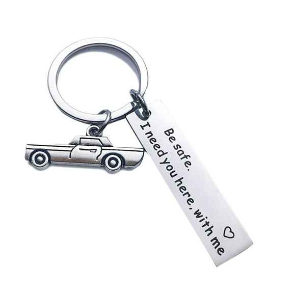 Sonceds Letters Engraved Drive Safe Personalized Custom Keyring Stainless Steel Car Key Ring Husband Boyfriend Gift Keychain