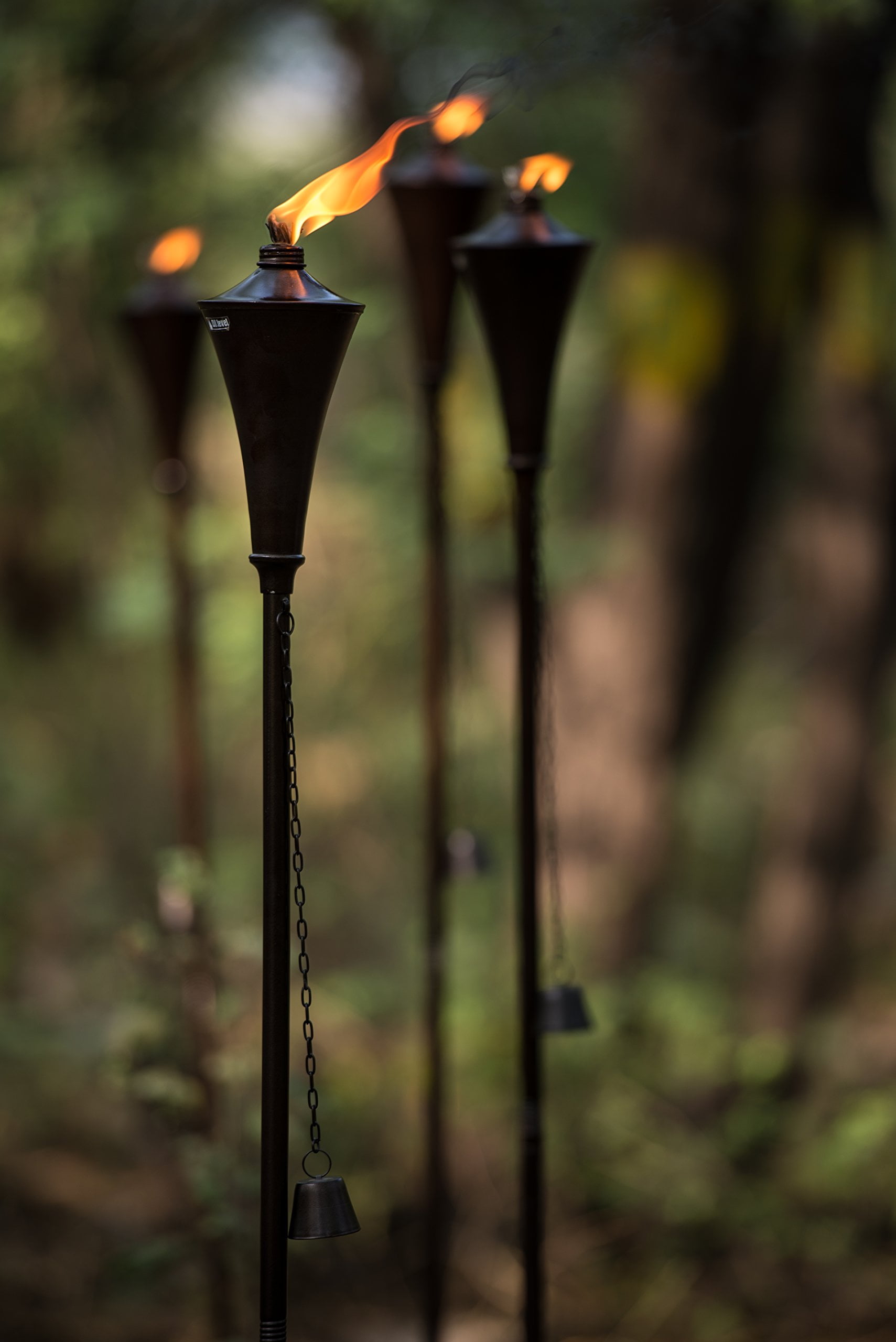 Deco Home (Set of 4), 64inch Outdoor Garden Flame Conical Torch Brown Oil Rubbed Finish