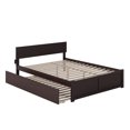 thumbnail image 2 of AFI Orlando Queen Wood Platform Bed with Headboard Footboard & Twin XL Trundle, Espresso, 2 of 9