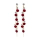 thumbnail image 2 of Pendientes para mujer, regalos para mujer, elegantes pendientes con brillantes diamantes de imitación, pendientes largos con borlas y flores de rosa, joyería de fiesta, pendientes largos., 2 of 3