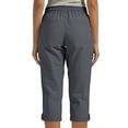 thumbnail image 4 of VBVC Women's Cotton-Linen Capri Pants,Drawstring Waist Rolled Cuff Casual Trousers For Women,Ladies Lightweight Summer Breathable Pants with Pockets,Dark Gray,S-3XL, 4 of 7