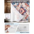 thumbnail image 3 of No Hook Shower Curtain with Snap in Liner,Traditional Ethnic Flower Pattern Waterproof Bath Curtain Double Layers with See Through Top Window,Vintage Bohemian Leaf Hotel Shower Curtains 72x72in, 3 of 9