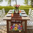 thumbnail image 4 of Table Runners 90 Inches Long Dress Scarves, Spring Flowers Farmhouse Coffee/Dining/Kitchen Table Runner for Living Room, Watercolor Farmhouse Colorful Wooden Grain 13x90 Inch, 4 of 9