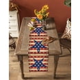 thumbnail image 5 of nqOlkjepod Independence Day Table Runner 120 Inches Long Farmhouse Dress Scarves, Vintage Red Blue Star Striped Dining Tablerunner for Coffee Table/Kitchen Island/Party Décor, 13" x 120", 5 of 8