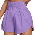 thumbnail image 1 of Pantalones cortos deportivos para mujer, cintura alta, sueltos, informales, pantalones cortos de entrenamiento elásticos para primavera y verano, morado M, 1 of 6
