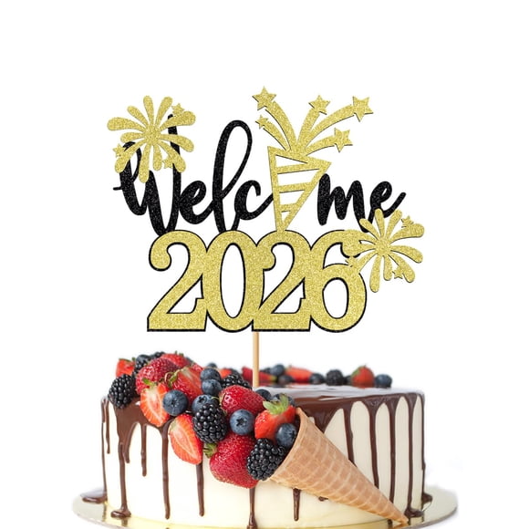 Topper para pastel Crseniny Welcome 2026 Fiesta de Año Nuevo