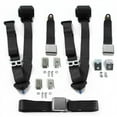 thumbnail image 1 of VW Type 3 Squareback Airplane 3 Point Black Retractable Bench Seat Belt Kit with Bracketry - 3 Belts, 1 of 1