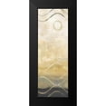 thumbnail image 2 of Coulter, Cynthia 11x24 Black Modern Framed Museum Art Print Titled - Abstract Waves Black-Gold Panel II, 2 of 5
