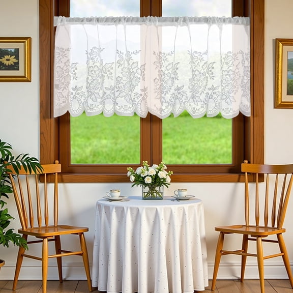 Nvzi Small Windows,1 slice White Small Window Curtains, 132x46cm Rod Pocket Curtains, Curtains for Short Windows