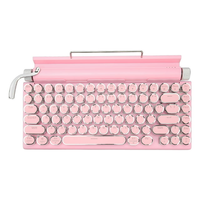 Mechanical Keyboard with Knob Control, Round Keycaps, Blue Switch - Triple Modes, Widely Compatible, Multifunctional, Ergonomic