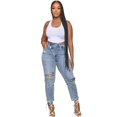 thumbnail image 6 of Tummy Tuck Skinny Ripped High Waist Jeans-Dark Wash, 6 of 6