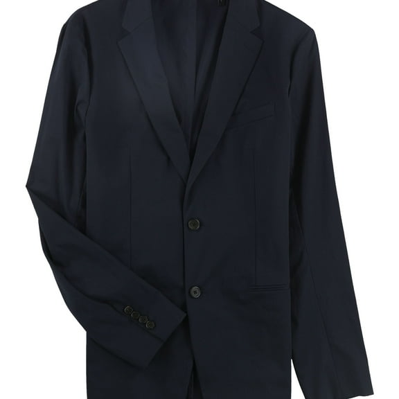 Theory Mens Solid Stretch Two Button Blazer Jacket, Blue, 40 Long