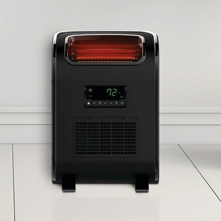 Lifesmart - 3 Element Slim-Line Infrared Heater with Front Air Intake and UV Light - black