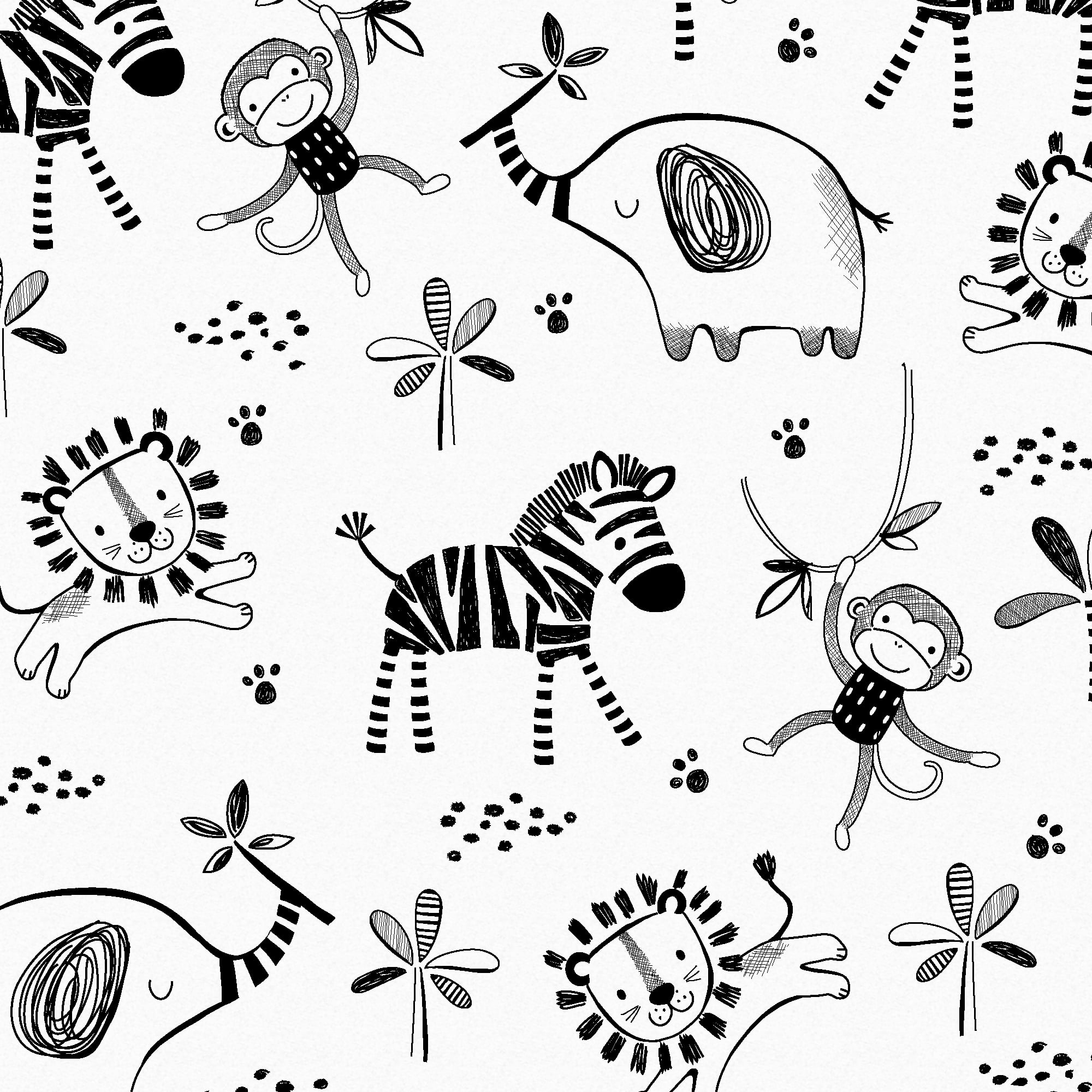 Mainstays 44" Width Cotton Flannel Safari Black/White Fabric 8 Yard Bolt