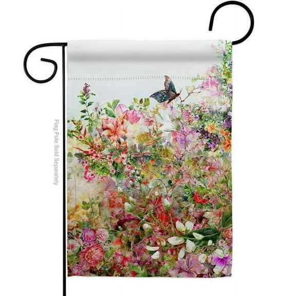 Breeze Decor G154131-BO Flower Floral Double-Sided Decorative Garden Flag, Multi Color
