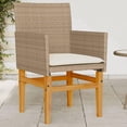 thumbnail image 2 of Sillas de patio VidaXL, color beige, poliratán y madera de acacia, 2 unidades, 2 of 9
