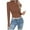 Coffee, variant on FAIWAD Cropped Sweaters for Women Slim Fitted Stretchy Crewneck Knitted Pullover Casual Basic Going out Sweater