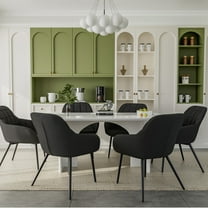 Hawsaiy Ergonomic Dining Chairs Set of 6 with Metal Legs for Kitchen,Dining Room,or Living Room,Black