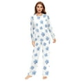 thumbnail image 2 of Matching Pajamas for Couples Snowflake Blue His and Hers Pajamas Sets Soft Long Sleeve Sleepwea, 2 of 8