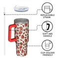 thumbnail image 4 of OBREWU White Strawberry Plants Fruit Tumbler with Handle and Lid,White Strawberry Plants Fruit 40oz Double Wall Vacuum Insulated Tumbler,Cups Gift for Women and Men, 4 of 7